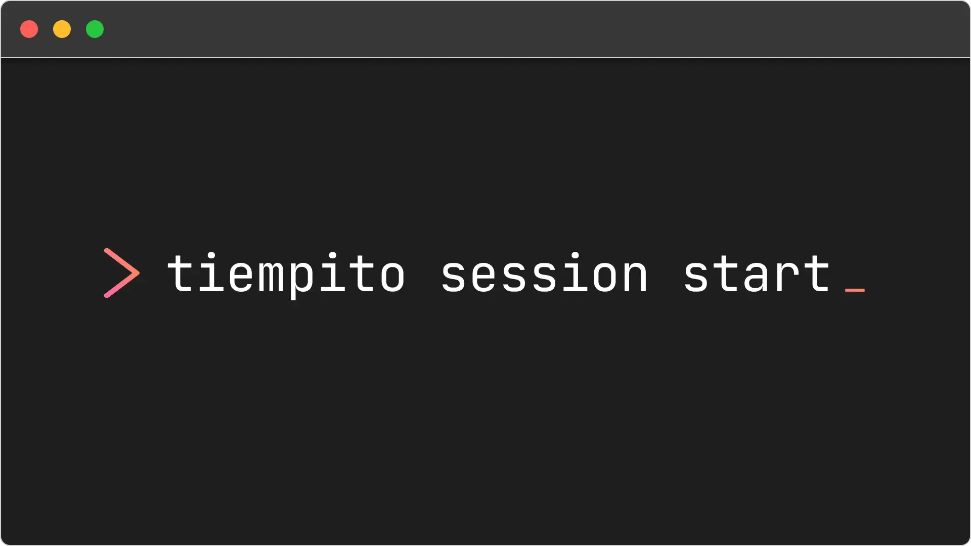 A una interfaz de línea de comandos mostrando un comando para iniciar un sesión de concentración.