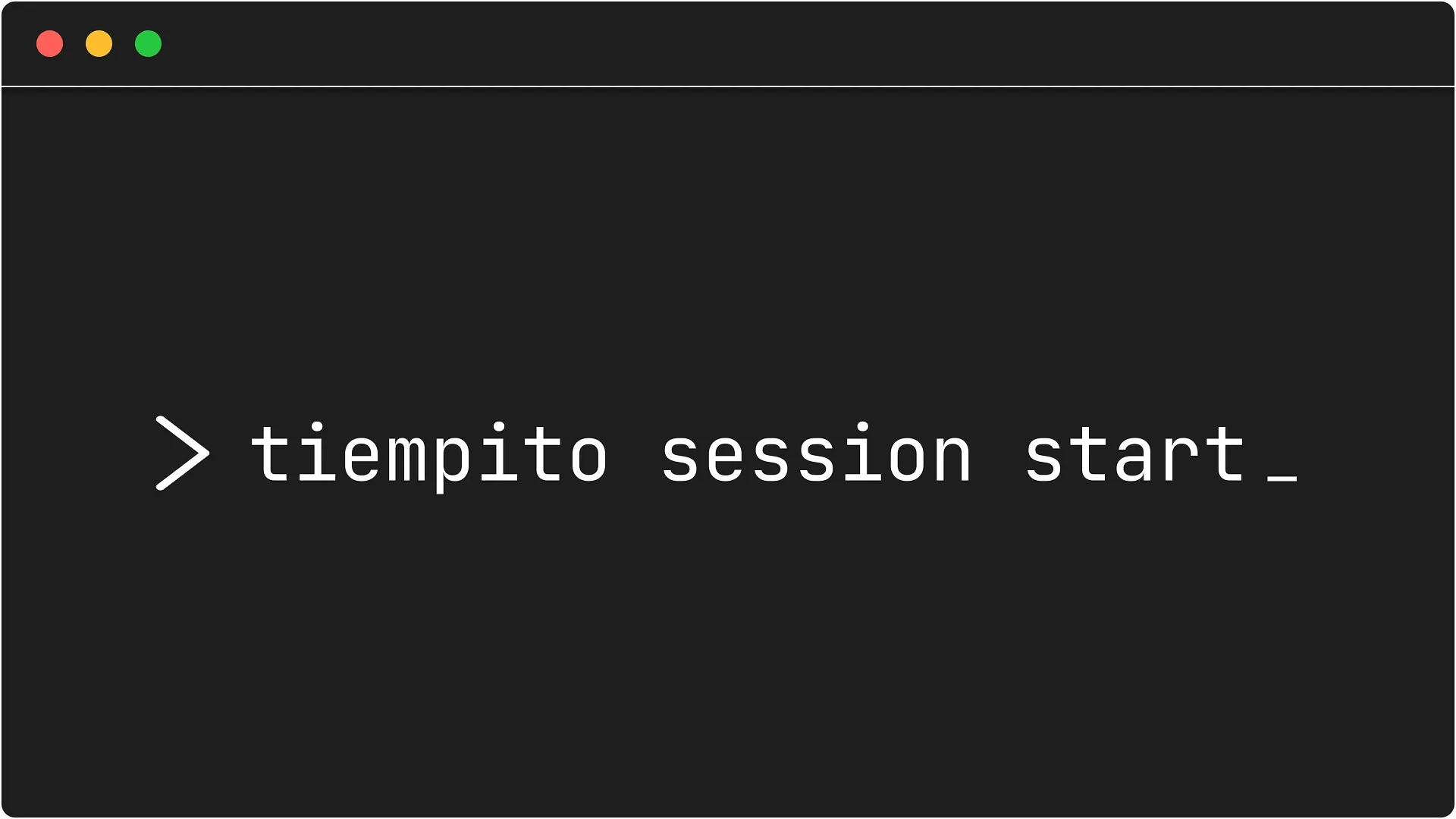 A una interfaz de línea de comandos mostrando un comando para iniciar un sesión de concentración.